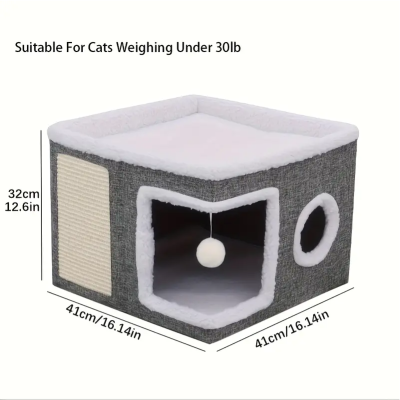 NNETM Double-Layer Cat Bed Cave Sofa-2