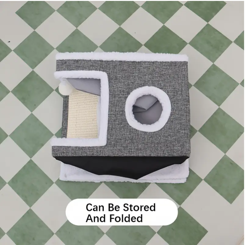 NNETM Double-Layer Cat Bed Cave Sofa-4